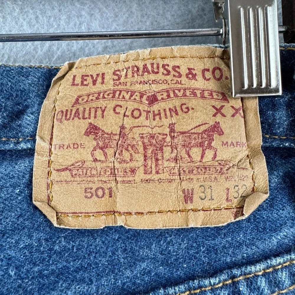 Vintage Levis Jeans Mens 31x32 (Fits‎ 29x31) 501 Dark Fuzzy 80s Made in USA